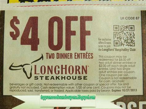 Free Promo Codes and Coupons 2020: Longhorn Steakhouse Coupons