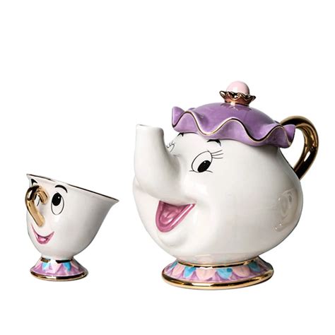 Hot sale Cartoon Beauty And The Beast Tea Set Mrs Potts Teapot Chip Cup ...