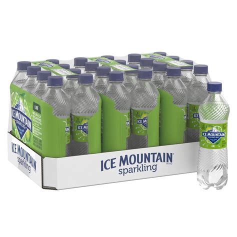 Ice Mountain Sparkling Water, Zesty Lime, 16.9 oz. Bottles (24 Count) - Walmart.com - Walmart.com