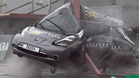 Nissan Leaf Side Crash Test In The Name Of Science Looks Brutal