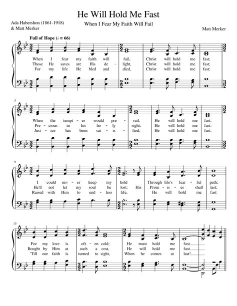 He Will Hold Me Fast Sheet music for Piano (SATB) | Musescore.com