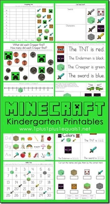 FREE Minecraft Worksheets for Kids