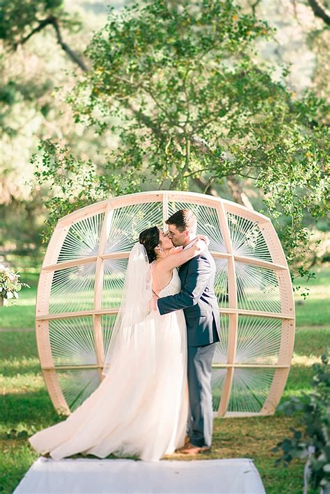 A Beautiful Descanso Gardens Wedding with Unique Custom Ceremony Backdrop | Southern California ...