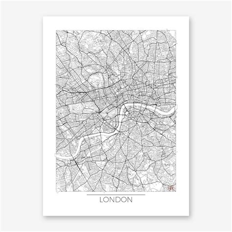 London Map Minimal Canvas Print by City Art Posters - Fy