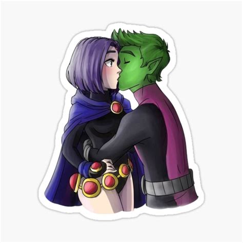 "beast boy and raven kissing" Sticker for Sale by jinxarcan | Redbubble