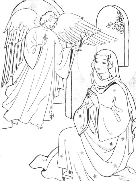 Annunciation Coloring Pages | March, Sunday school and School