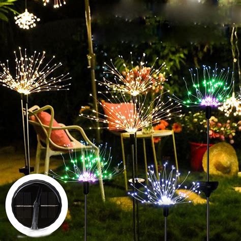 Solar firework string light 90/120/150 led lamp outdoor garden party ...