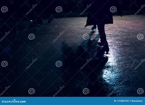 Ice rink in the night stock photo. Image of outdoor - 172383792