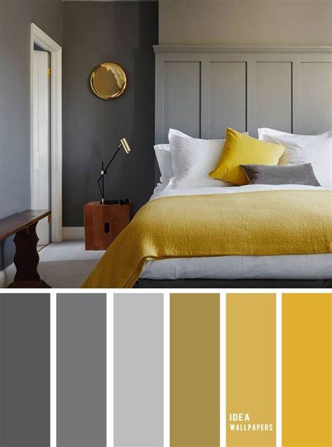 10 Best Color Schemes for Your Bedroom { Blue Grey + Mustard } | Bedroom color schemes, Gold ...