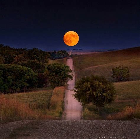 The supermoon near the Tallgrass Prairie National Preserve in the Flint ...