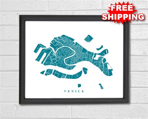 Venice Map Art City Map Italy Travel Map Print - Etsy