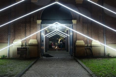 Premium Photo | Light art installation on a festival