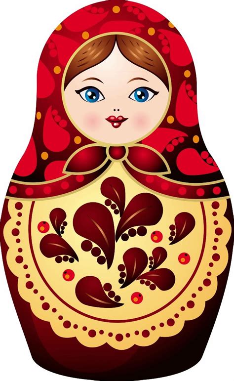 Matryoshka - Russian nesting doll. Vector clip art. #folk #art #Russian #dolls | Matrioskas ...