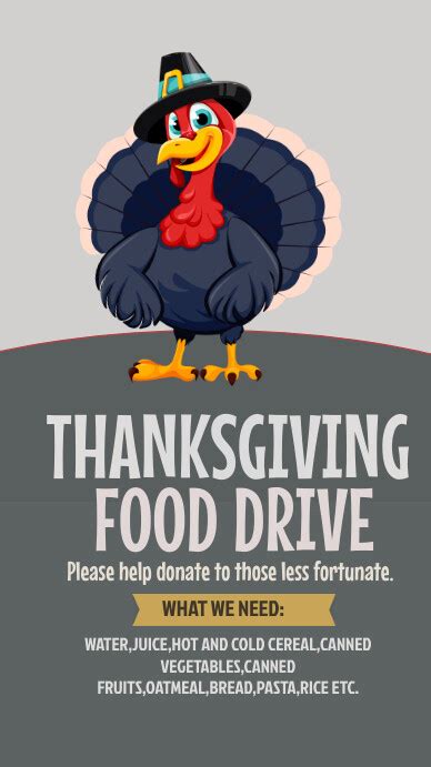 Thanksgiving food drive poster Template | PosterMyWall