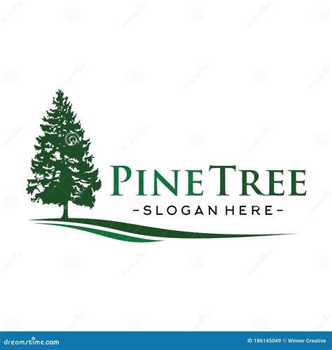 Pine Tree Logo Vector stock vector. Illustration of adventure - 186145049