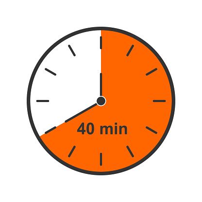 Ilustración de Icono De Reloj Con Intervalo De Tiempo De 40 Minutos ...