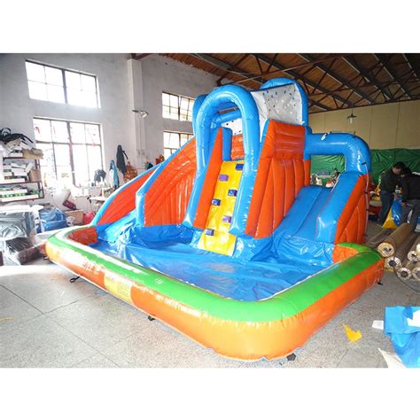 Factory high quality PVC inflatable bouncer jumping wiht water slide inflatable pool for kids ...