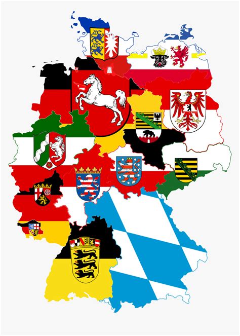 Map Of Germany With Flags, HD Png Download - kindpng