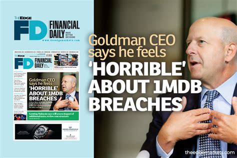 Goldman Sachs CEO feels ‘horrible’ about 1MDB breaches