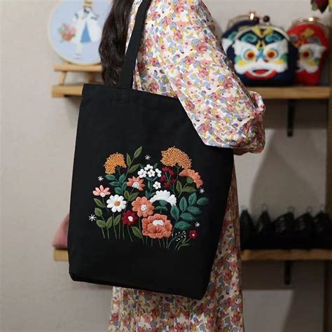 Embroidery Cotton Tote Bags Collection | Embroidery bags, Hand ...