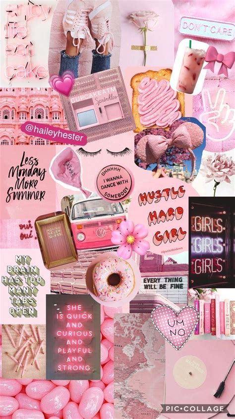 Collage Lock Screen Hot Pink Aesthetic Wallpaper - Instituto