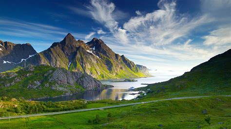 Green mountain, nature, landscape, mountains, clouds HD wallpaper | Wallpaper Flare