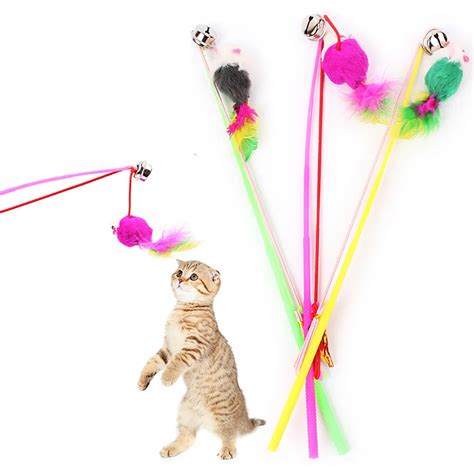 Fishy feathers funny cats cat toys Kitten Cat Teaser Interactive Toy ...