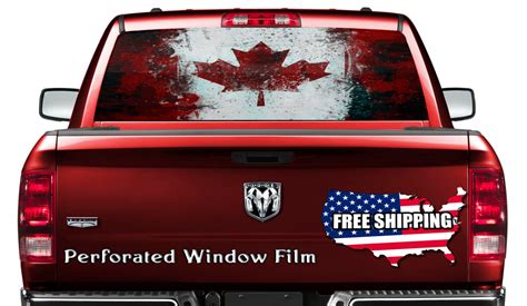 Grunge Flag Car Decal Canada Car Sticker Flag Full Color | Etsy