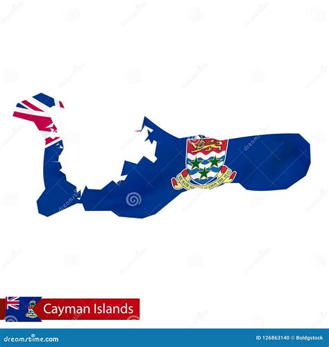 Cayman Islands Map with Waving Flag of Country. Stock Vector - Illustration of islands ...