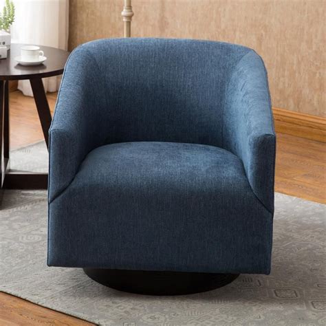 Geneva Cadet Blue Fabric Wood Base Swivel Accent Chair | Swivel barrel chair, Swivel chair, Chair