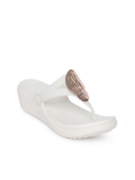 Buy Crocs Women White Solid Sandals - Heels for Women 8448789 | Myntra