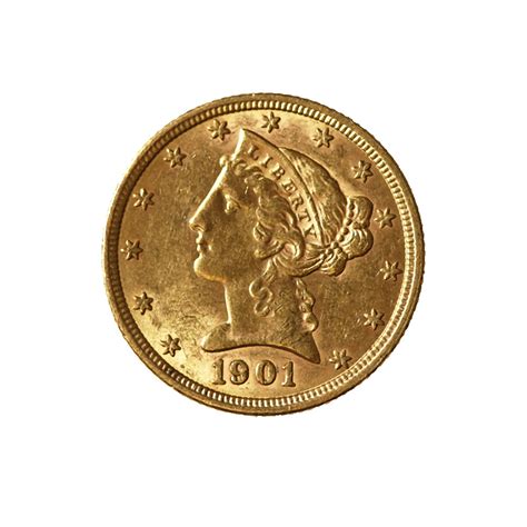 $5 Gold Liberty 1901 AU | Golden Eagle Coins