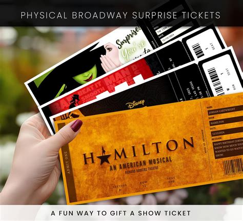 Physical Custom Broadway Ticket, Broadway Surprise Ticket, Broadway Gift Ticket, Broadway Custom ...