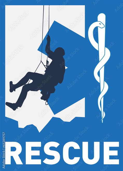 Mountain medical rescue logo Stock Vector | Adobe Stock