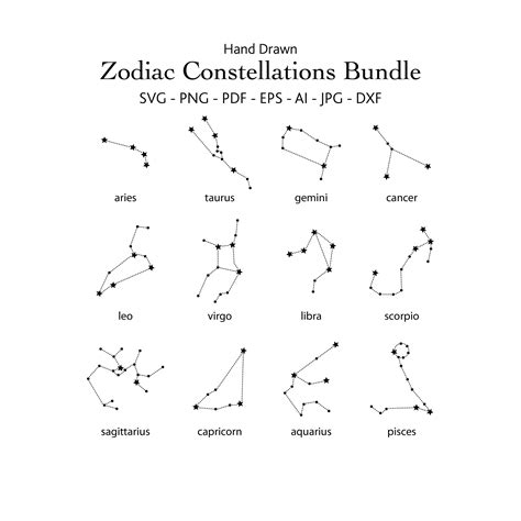 Zodiac Constellations Svg Bundle Horoscope Png - Etsy