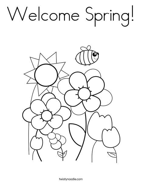 Welcome Spring Coloring Page - Twisty Noodle