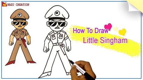 HOW TO DRAW LITTLE SINGHAM \\ Little Singham Drawing Very Easy -Step By ...