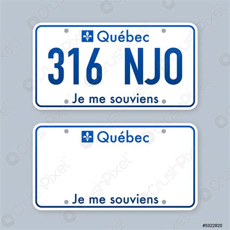 Vehicle registration of Quebec License plates nummer car Vector ...