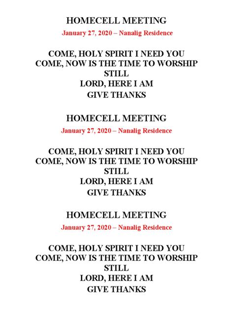 Songs For Prayer Meeting | PDF