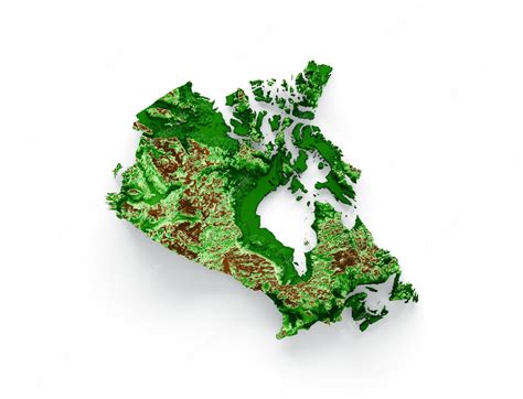 Canadá mapa topográfico 3d mapa realista color 3d ilustración | Foto ...