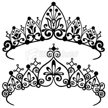 Princess Tiara Crowns Silhouette Vector Illustration. | Crown ...