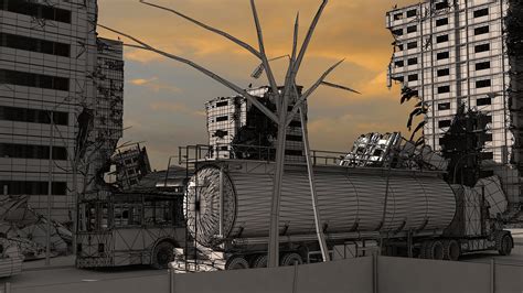 Destroyed City - 3D Model by vipkat