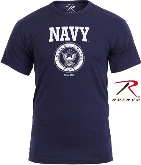 Mens USA Navy Emblem Military Tee Shirt - Rothco Dark Blue US NAVY TSh – Grunt Force