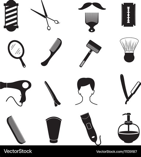 Barber tools and men hairstyle equipments Vector Image