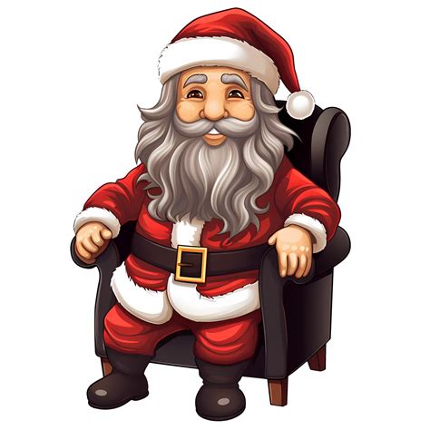 Santa Claus Sitting Chair Christmas Clipart Illustration AI Generative 32496374 PNG