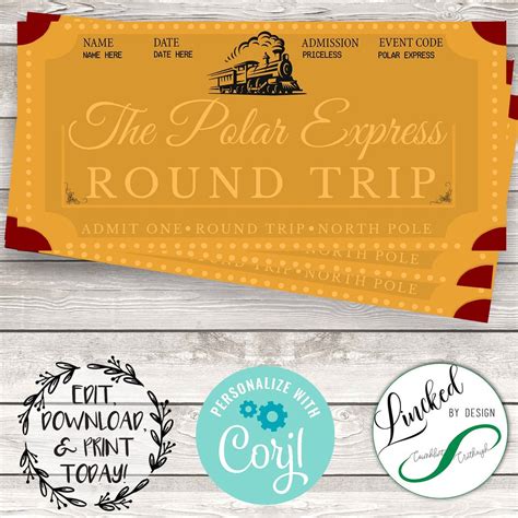 Editable the Polar Express Ticket Event Tickets Editable - Etsy