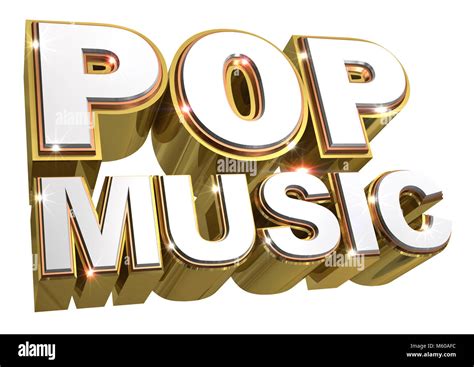 Golden Pop music logo - 3d illustration Stock Photo - Alamy