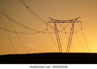 Power Lines Silhouette Sunset Stock Photo 2031026528 | Shutterstock