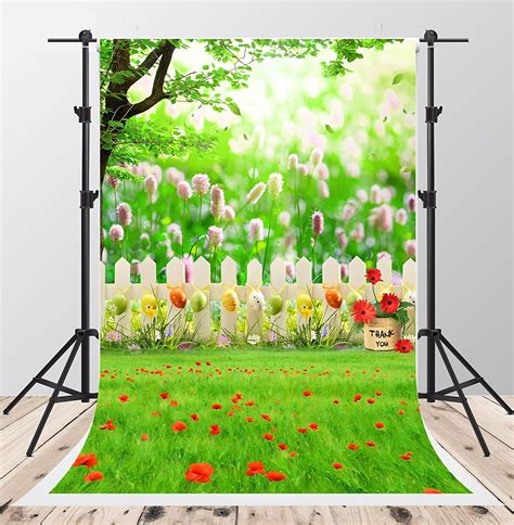 GreenDecor Polyester Fabric 5x7ft Spring Backdrops for Photography Red ...