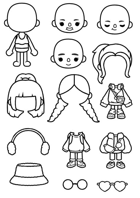 Toca Boca Life World Paper Dolls in 2024 | Paper dolls, Paper doll template, Paper dolls diy